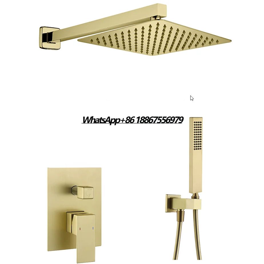 

Rain Shower Set Gold Color Bath Mixer for Shower Bathroom Tap Brass Bath Shower Faucet