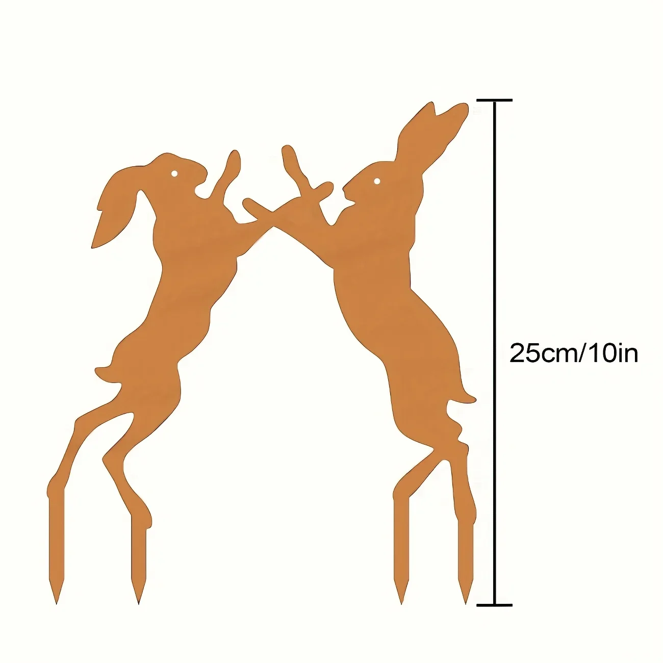 CIFBUY Rustic Metal Wall Art Moon Rabbit Garden Stake Silhouette Outdoor Yard Decor Weathered Steel Patio Flower Bed Ornament