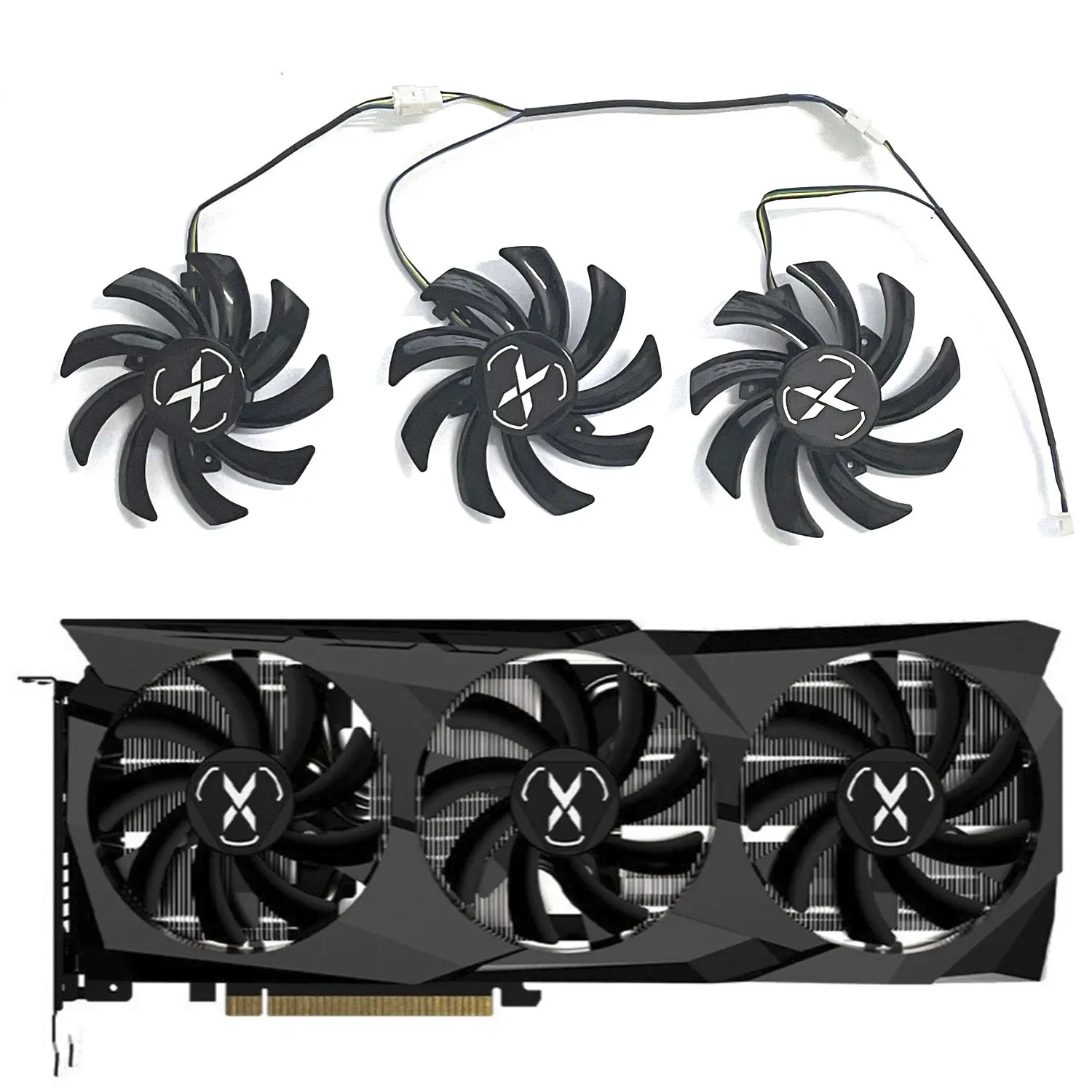 

3 x FDC10H12S9-C DC 12V 0.35A 85mm 4-pin XFX RX 6700XT GPU fans for XFX Speeder SWFT 309 Radeon RX 6700 XT 12GO graphics fans