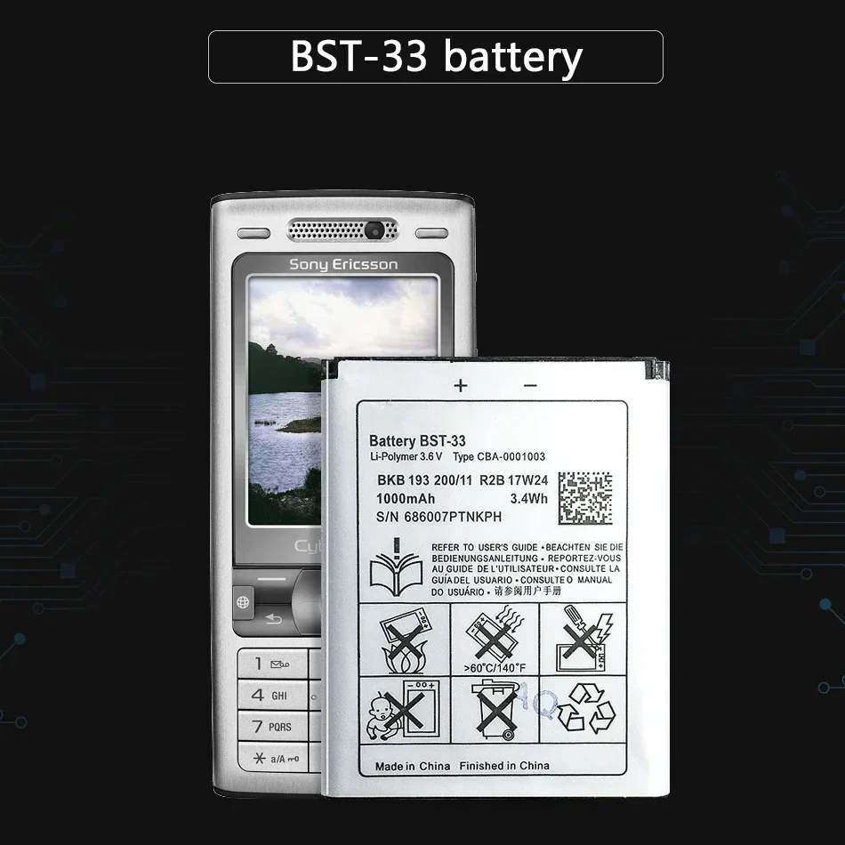 New BST-33 Li-ion Mobile Phone Battery For Sony Ericsson W205 W300 W300i W302 W395 W595 W595a W610 W610i W660 W705 W705u 1000mAh