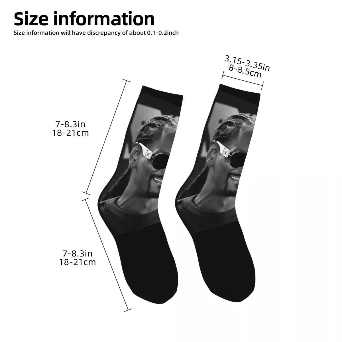 Snoop Dogg Smiled Socks Men's Women's Polyester Funny Happy Socks Novelty Spring Summer Autumn Winter Socks Gifts