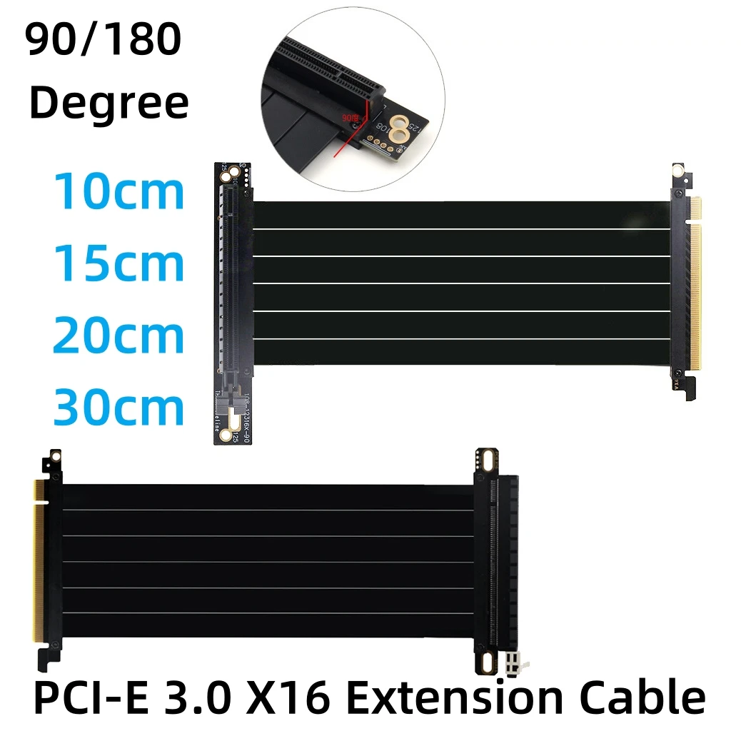 10/15/20cm Full Speed PCI-E 3.0 X16 Riser Graphics Video Card Extension Cable PCI Express GPU Expansion Flexible Shielded Cord
