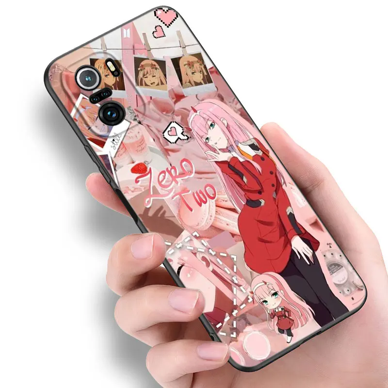 Anime Zero Two Darling Black Silicone Phone Case For Xiaomi POCO X3 X4 NFC F5 M3 M4 M6 X5 X6 Pro F3 F4 GT 5G C55 C65 M5