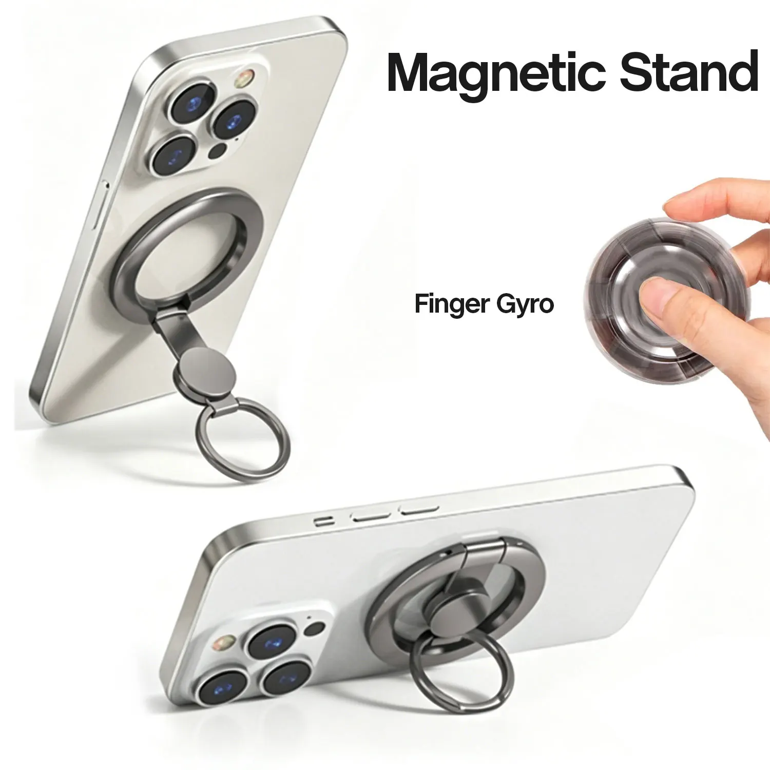 

Finger Ring Magnetic Phone Holder Fidget Spinner Stand For Magsafe iPhone 17 16 Pro Max 15 14 13 12 Home Outdoor Cellphone Mount