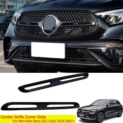 Black ABS Center Grille Cover Strip Trim For Mercedes Benz GLC Class X254 2023+ GLC260 GLC300 AMG Auto Accessories