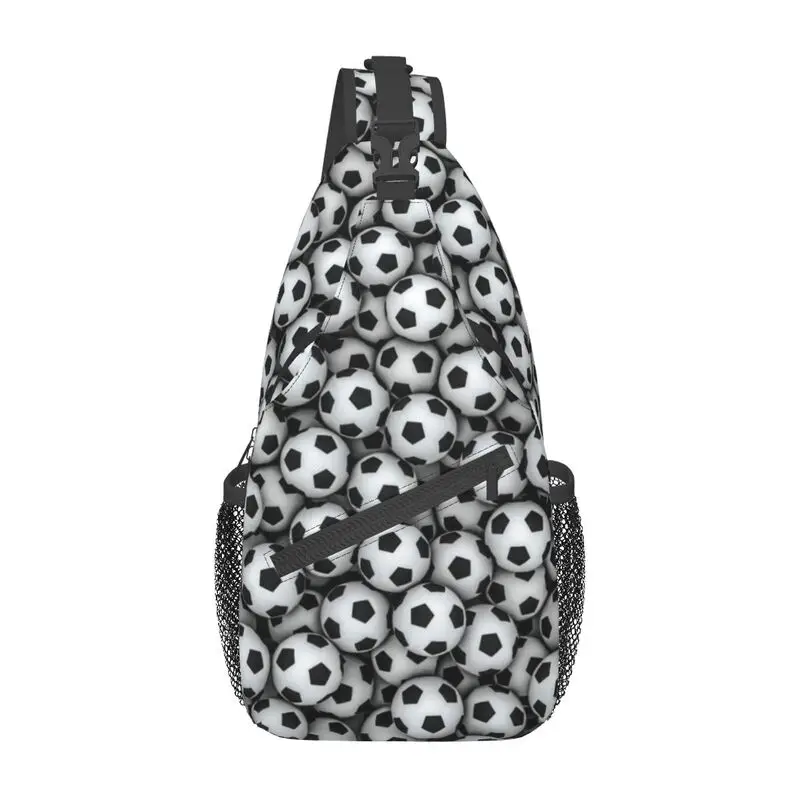 Soccer Ball Sling Bags for Men Cool Football Sport Pattern Shoulder Crossbody Chest Backpack Cycling Camping Daypack