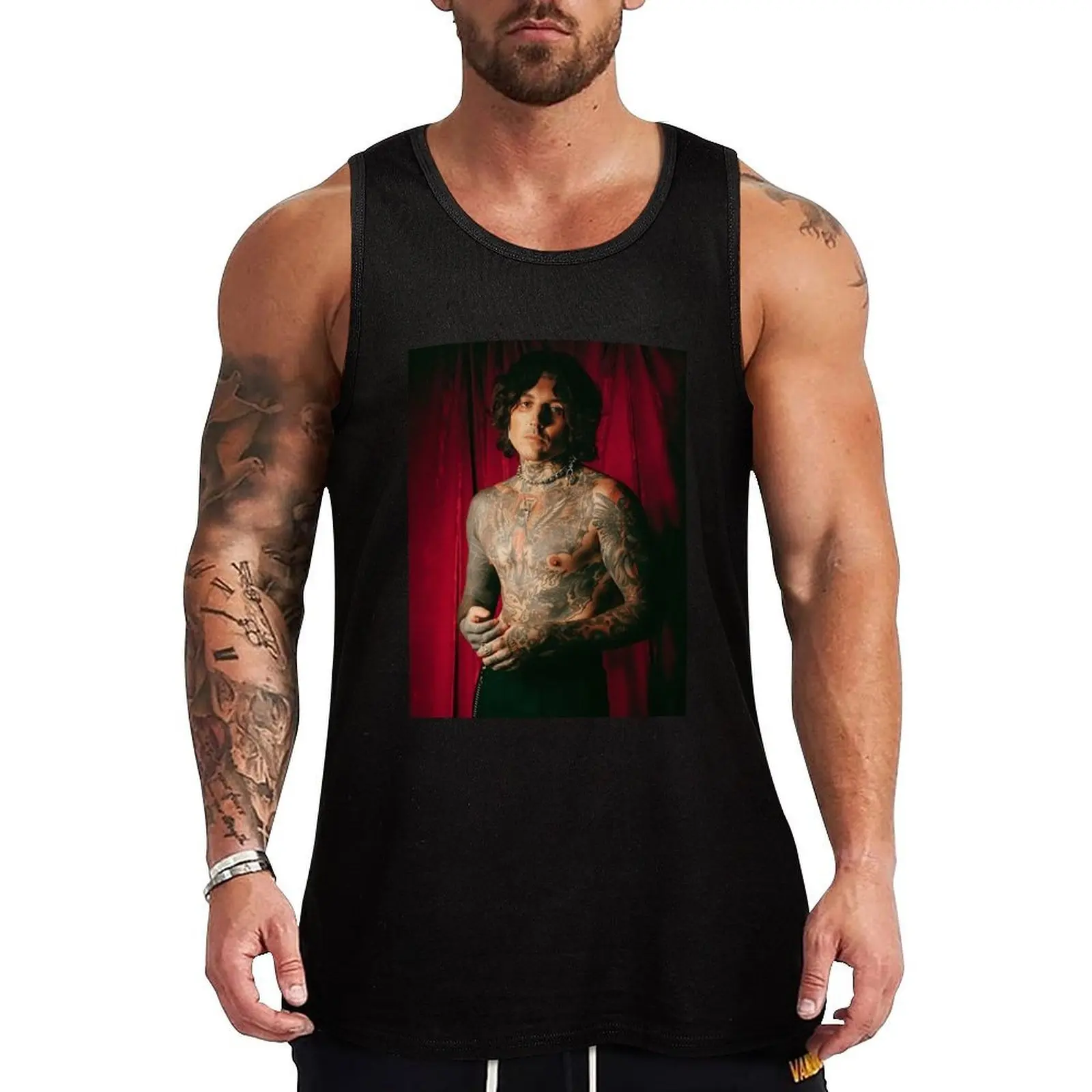Oli Sykes Tattooed Body Tank Top Heavy Duty Tank Top Work Outdoor Sleeveless Shirt