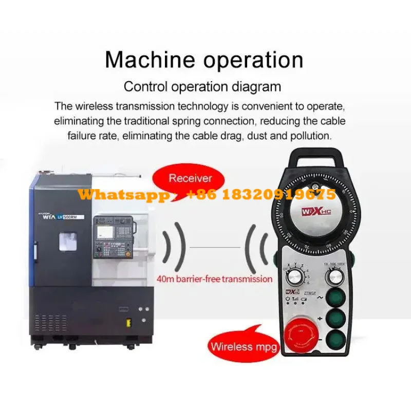 ZTWGP-3 Wireless Manual Pulse Generator CNC MPG Controller 6-Axis Handwheel With 3 Customized Expansion Buttons