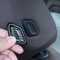 4PCS Car Seat Headrest Switch Button Cover Trims For BMW X3 G01 X4 G02 2018-2021 ABS Carbon Interior Decorative Kit Accessories