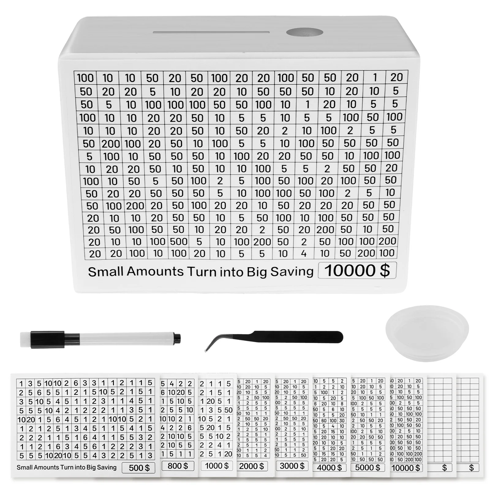 صندوق نقود خشبي قابل لإعادة الاستخدام صندوق توفير المال مع أهداف توفير المال عداد الحرف أصبع أرقام البنك صناديق هدايا الأطفال #1