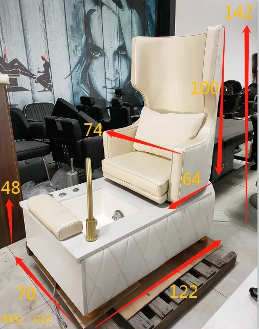 Chaise de spa confortable pour pédicure et massage, bol de spa pour les pieds, gris, luxe, salon de beauté