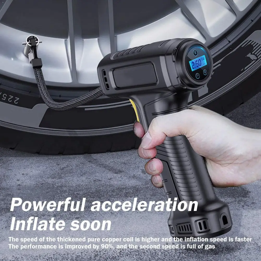 

Cordless Tire Inflator Digital Pump ForCar/Bike/Outdoors Wireless Portable Air Compressor Pump Digital Display Inflatable Pump