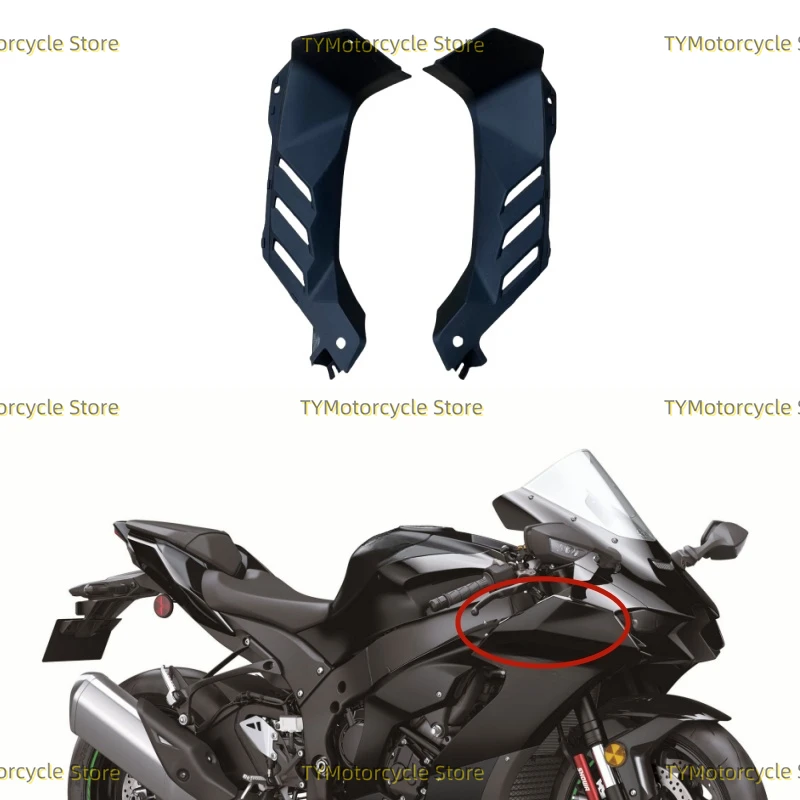 Motorcycle Upper Front Dash Air Intake Cover Cowl Fairing Fit For KAWASAKI NINJA ZX10R ZX-10R 2021 2022 2023