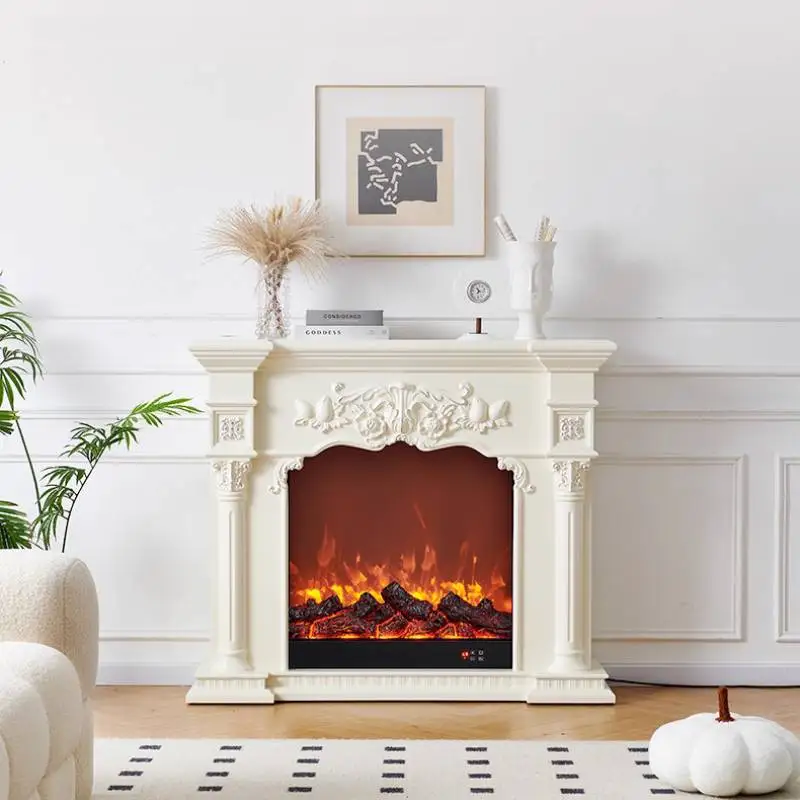 

White Narrow Living Room Fireplace Luxury High French Arched Living Room Cabinets Corner Space Mueble Salon Furniture Home