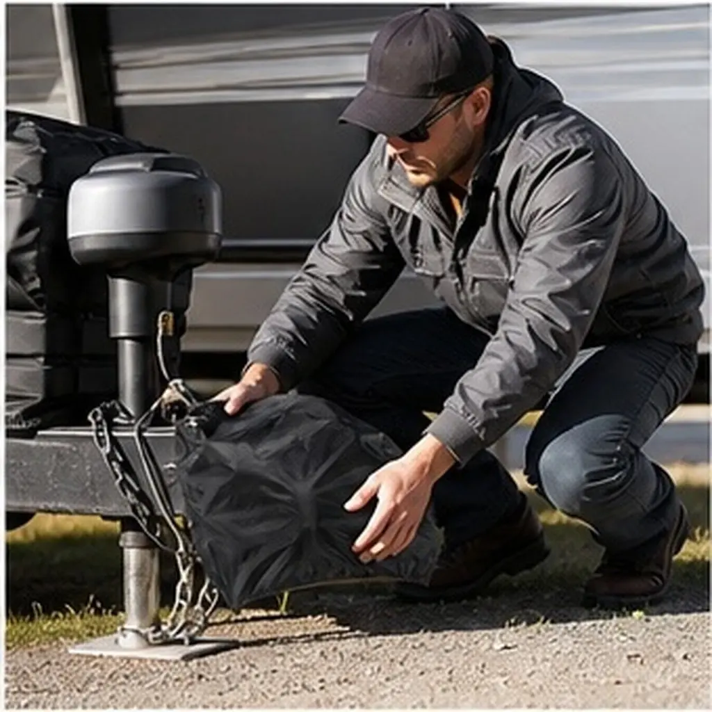 Rv Trailer Tow Cover Oxford Cloth Caravan Hitch Sleeve Universal Waterproof Trailer Tow Hitch Cover Towing Ball Coupler Lock