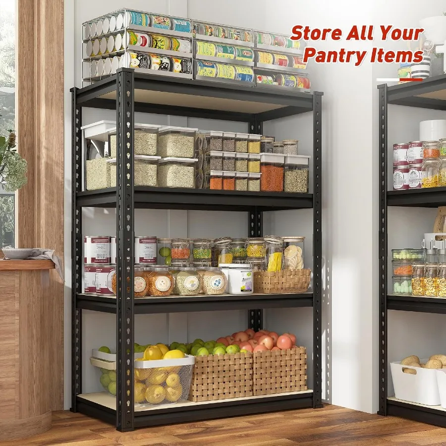 Storage Shelves Adjustable Metal Shelving 1600LBS Garage Shelves Industrial Metal Shelves 4 Tier Garage Shelving for Warehouse