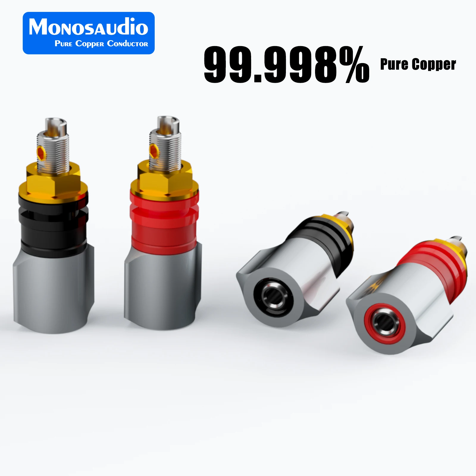 

Monosaudio BP452 High Performance Binding Post Rhodium/Gold Plated HIFI Amplifier Speaker socket Terminal Binding Post Sockets
