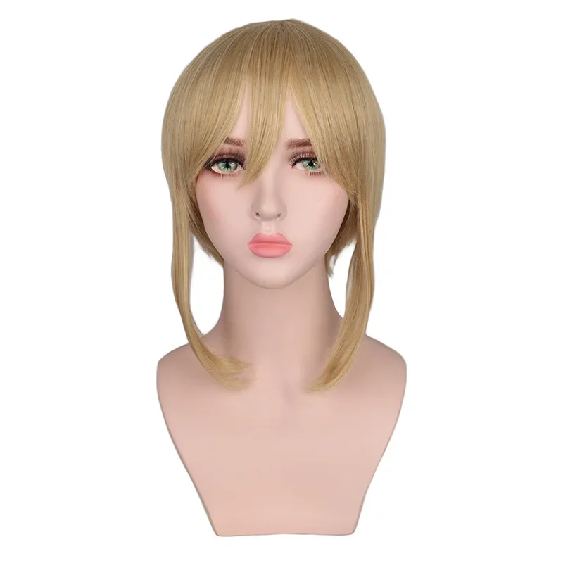 Qqxcaiw Lange Golvende Cosplay Gemengde Blonde Met 2 Paardenstaarten 60 Cm Synthetisch Haar Pruiken