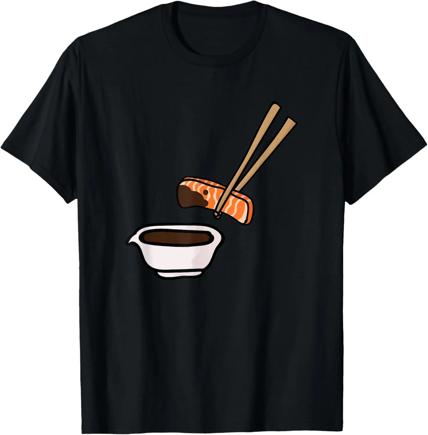 Cute salmon sashimi dipped in soy sauce - Anime Sushi Gifts T-Shirt