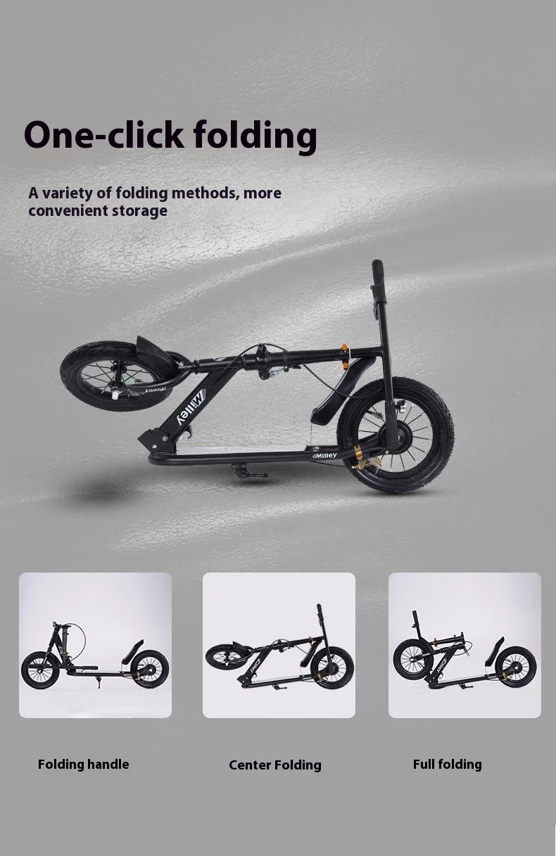 Faltbarer Erwachsenen-Roller mit Handbremse, Großes Rad, Zweirad-Stadtroller für Jugendliche und Berufstätige, Brandneues Modell – Detail 8