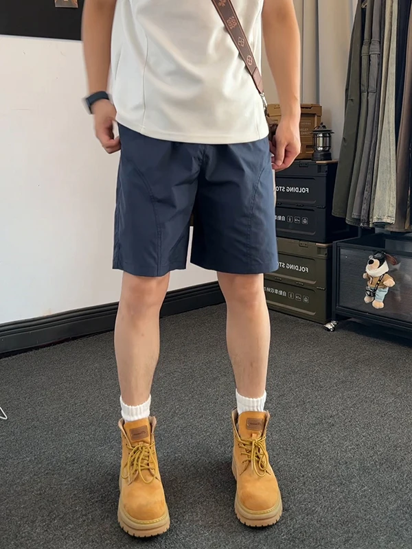 

Мужские шорты из ледяного шелка Qui Dry для весны и лета, тонкие, для активного отдыха, спортивные, повседневные, пляжные, свободного кроя, со средней посадкой, с разрезами по бокам