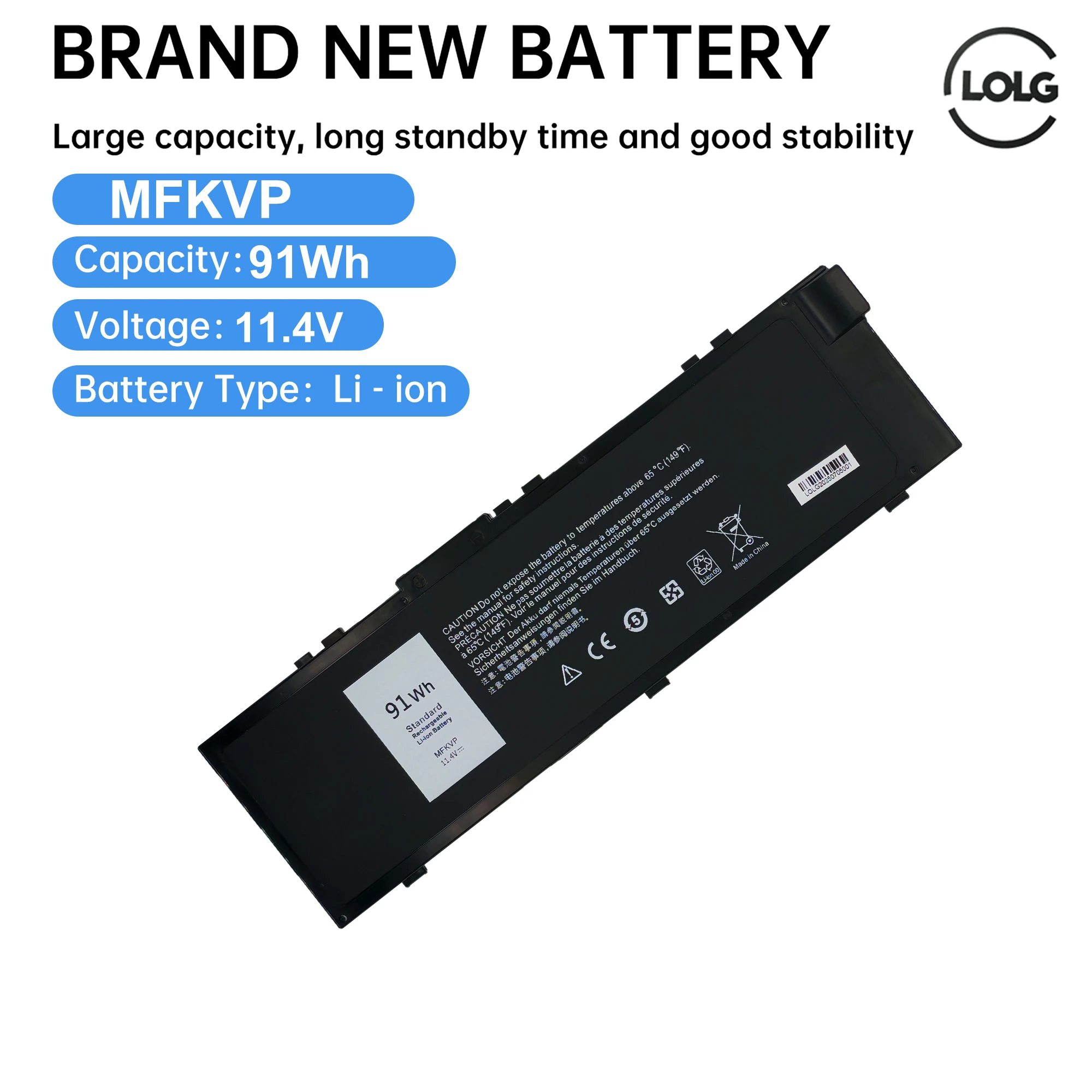 91Wh MFKVP GR5D3 Battery for Dell Precision 15 7510 7520 M7510 17 7710 7720 M7710 Series M28DH 1G9VM T05W1 0FNY7 TWCPG 451-BBSF
