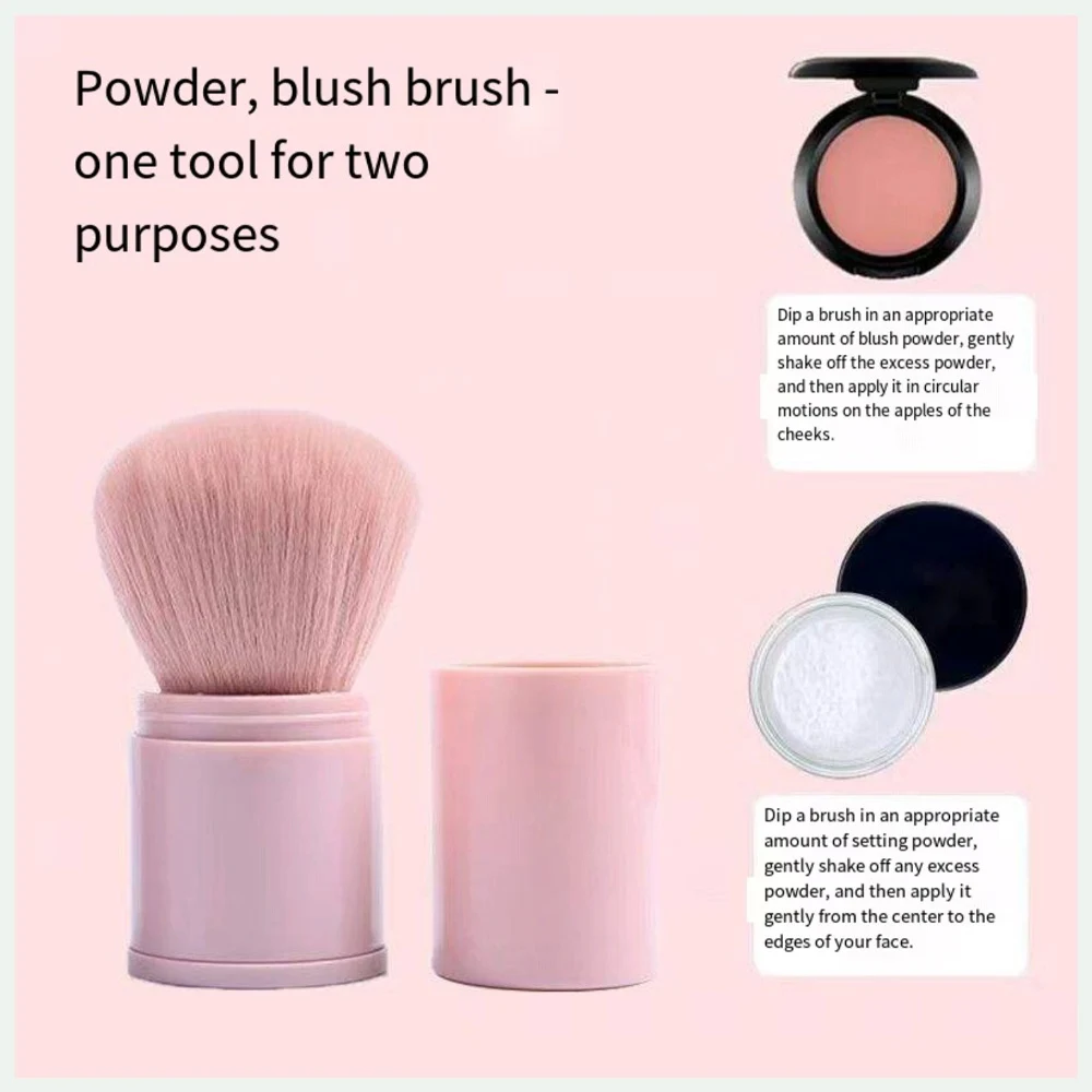 Extendable Makeup Brush Portable Travel Multi-functional Loose Powder Blush Brush for On-the-Go Beauty Essentials