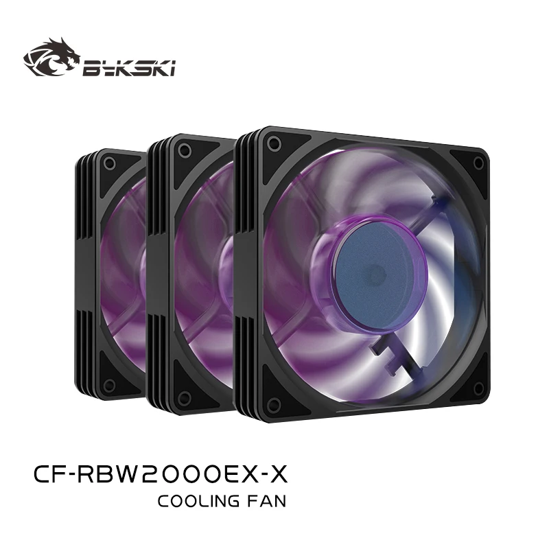 Bykski 1/2/3/4/5/6pcs 12cm Fan for Water Cooler Radiator Computer Case 2000RPM Heatsink Support PWM Adjust Speed /CF-RBW2000EX-X