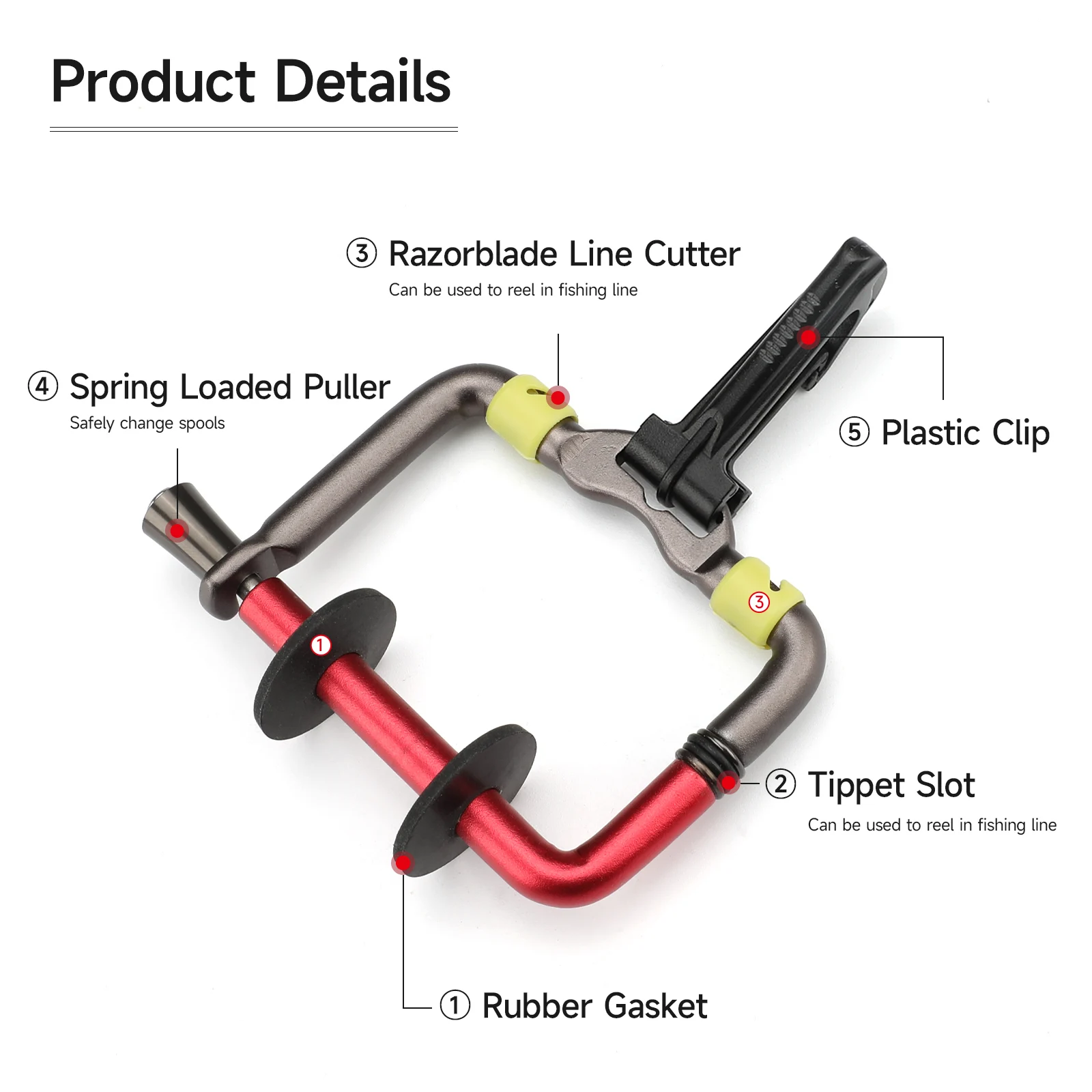 SANLIKE Fish Coil Support The Fishing Line Tippet Spool Is Inserted Into The Holder Fishing Line Can Be Conveniently Stored Tool