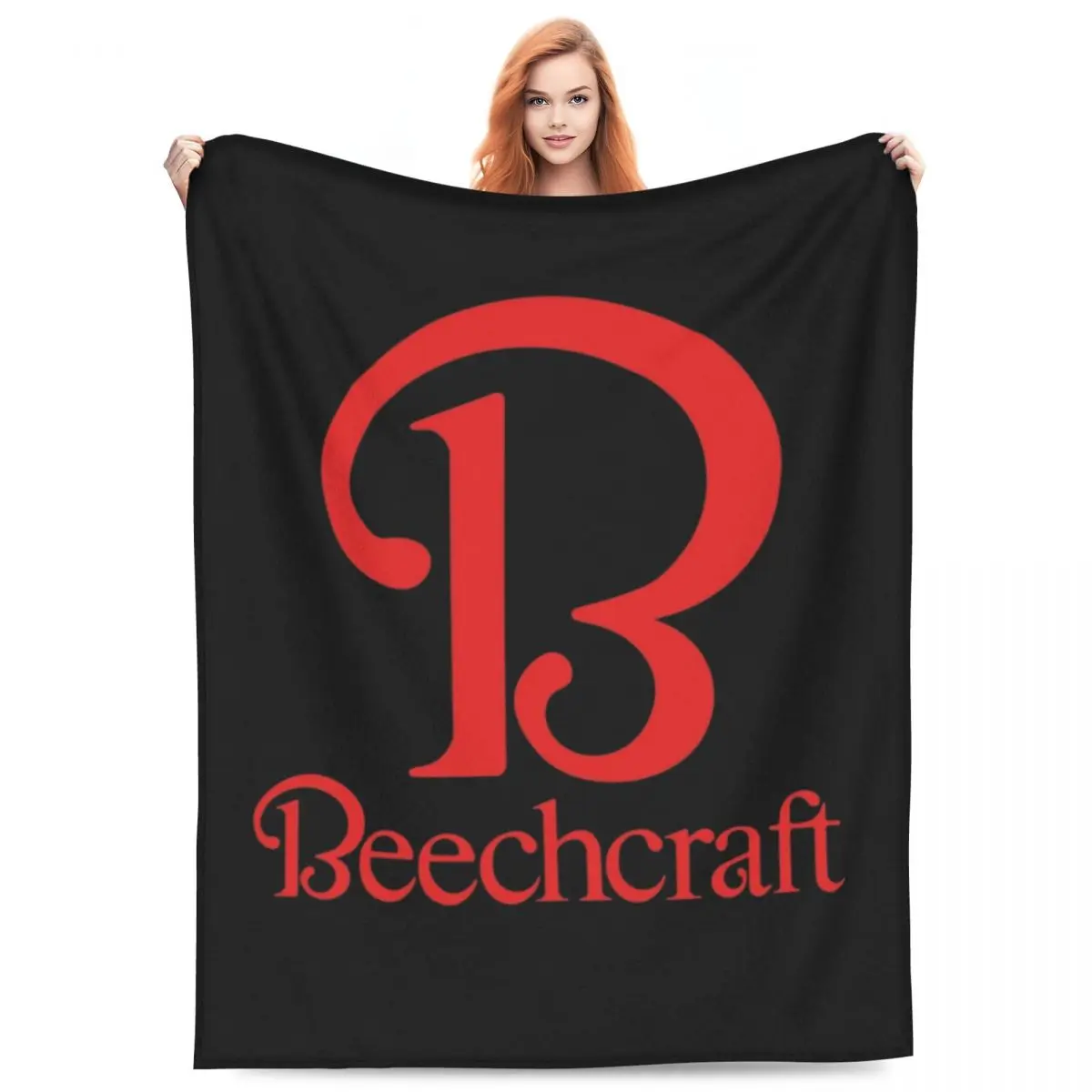Beechcraft Aircraft Aviation Blankets Flannel Sofa Throw Blanket Warm for Home Bedroom Travel Throws Bedspread Quilt
