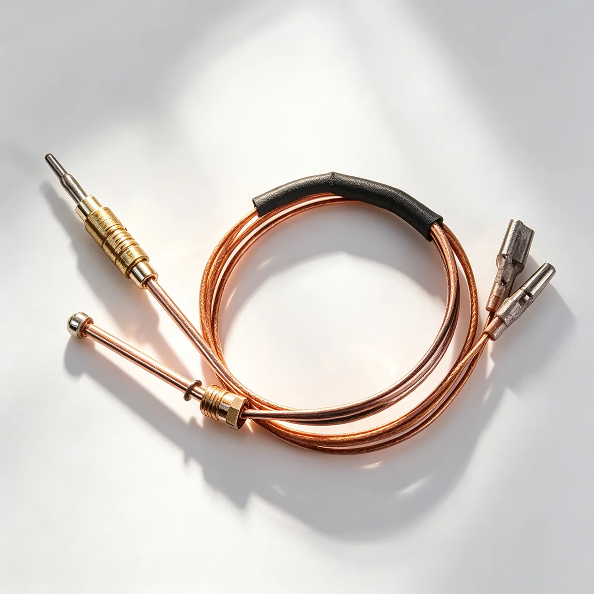 Dual Probe Gas Thermocouple with Quick Connect Terminals Copper Wire for Gas Heater Pilot Flame Sensor Pilot Burner Connectors