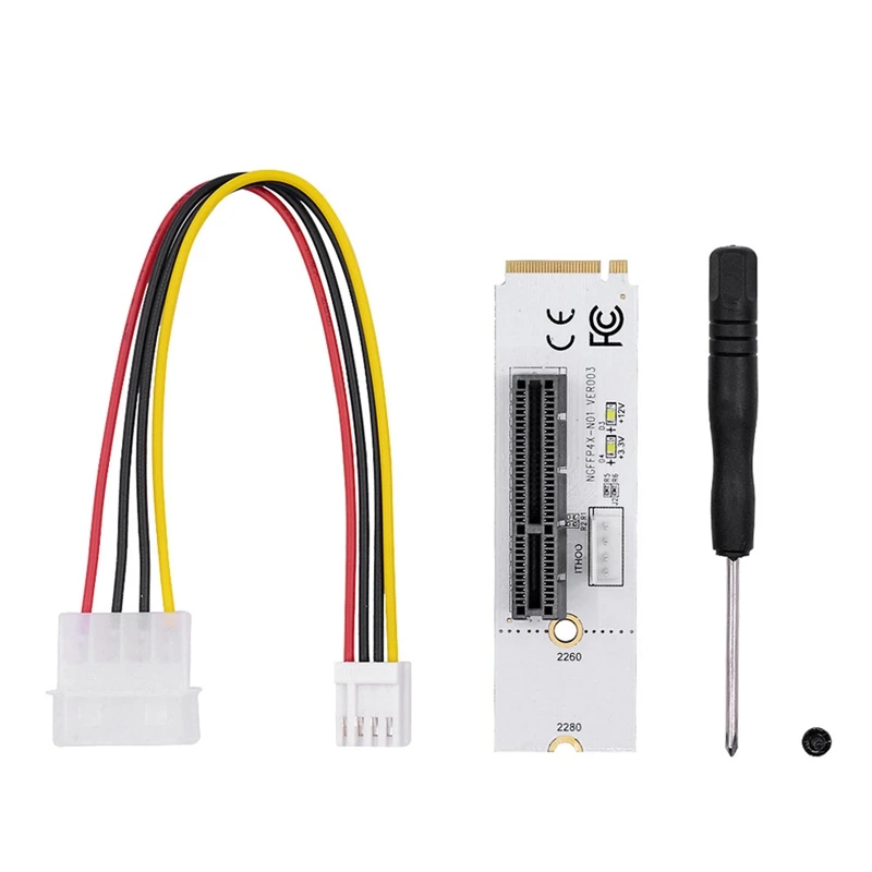 M.2 Key M To PCI-E 1X 4X Adapter Card To NGFF 4X Signal M.2 Nvme With Light Adapter Card With 4 Pin Power Cord