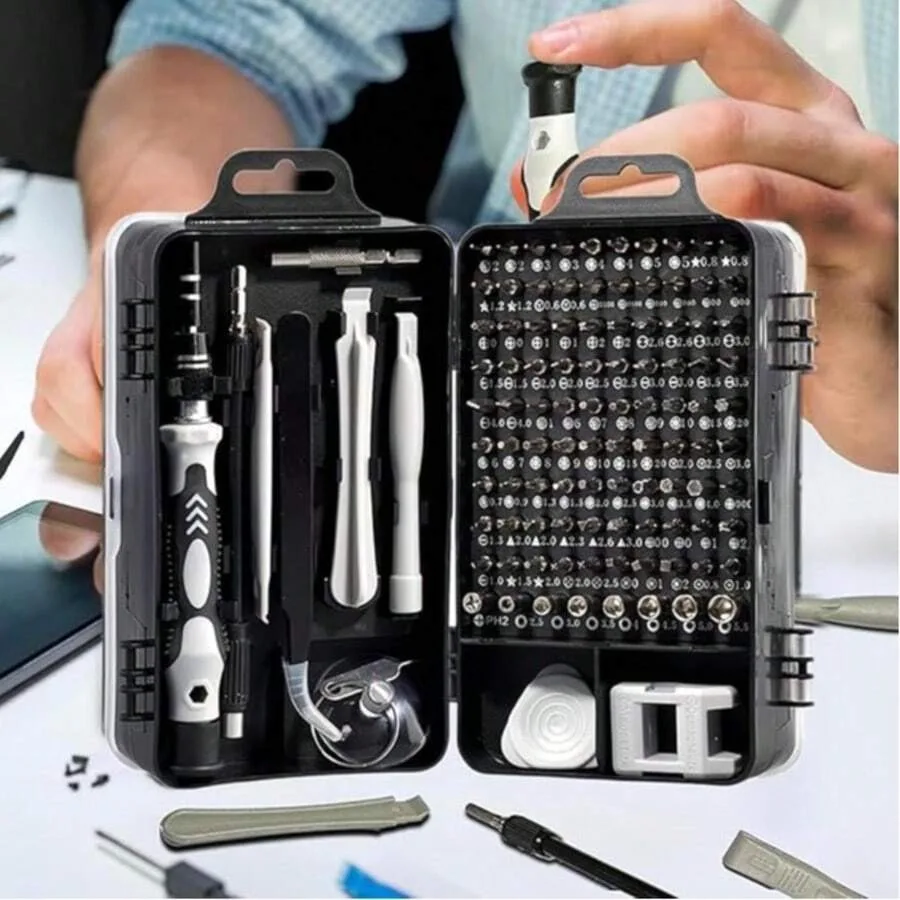 Juego de destornilladores de precisión 115 en 1, regalos de herramientas para hombres, mini kit de herramientas de reparación con puntas Torx Triwing, reparación de computadoras, portátiles