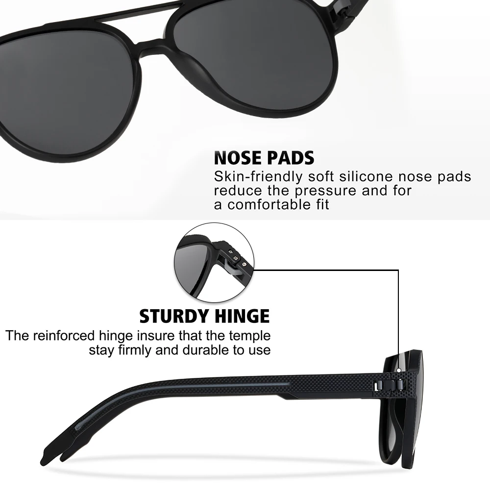 CRIXALIS Polarisierte Piloten-Sonnenbrille für Männer und Frauen, klassische Retro-Angeln, Sport, Fahren, Laufen, Sonnenbrille, UV400-Schutz – Detail 4