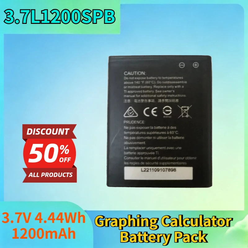 New 3.7L1200SPB 3.7V 4.44Wh 1200mAh Rechargeable Battery for Texas Instruments TI-84 CE CX CAS Graphing Calculator Battery Pack