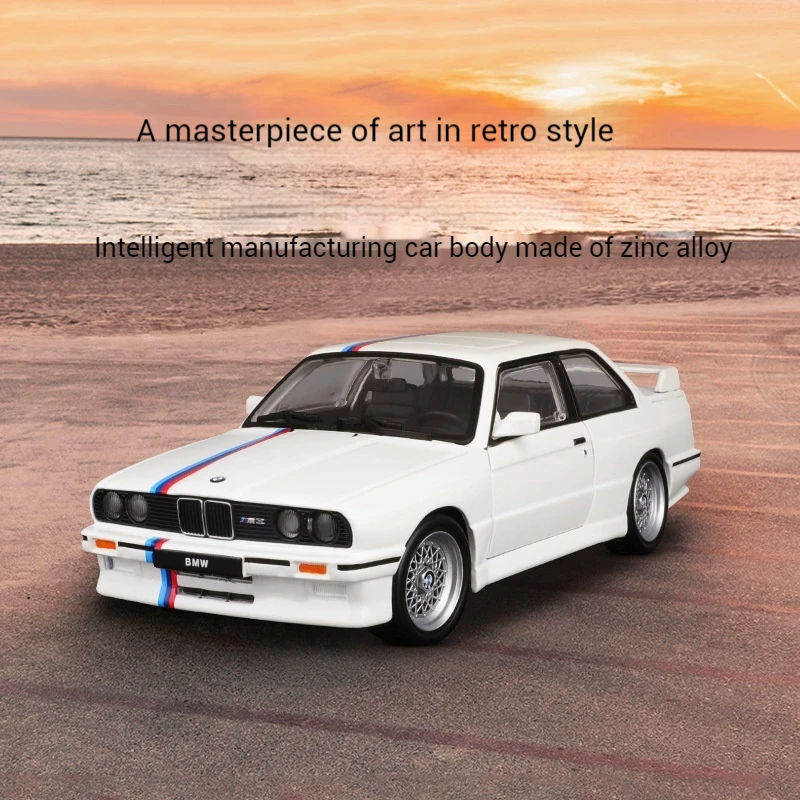 ブルーゴーン1:24スポーツカーモデル、m3 (e30) 、1988ヴィンテージ合金ダイキャストカーモデル、シミュレーションレース、プラットフォーム装飾、男の子のおもちゃギフト