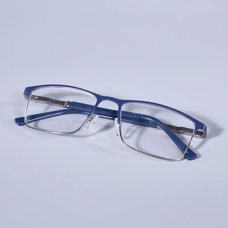 Männer Blau licht blockieren Lesebrille für Männer Metall Rahmen Magazin Leser Übergroßen Frühling Scharnier Rahmen Doppel Farbe + 125 + 175 + 22 – Detail 17