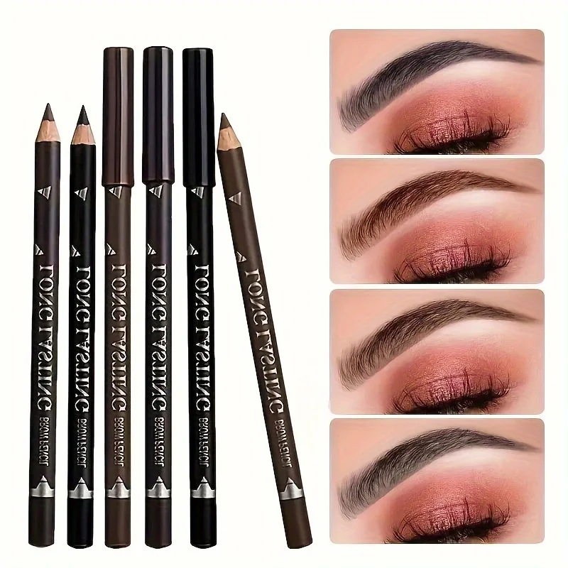 2-in-1 Wooden Handle Waterproof Eyeliner & Eyebrow Pencil, Sweatproof Makeup Pen for All Skin Types, Multi-Use Cosmetic Tool
