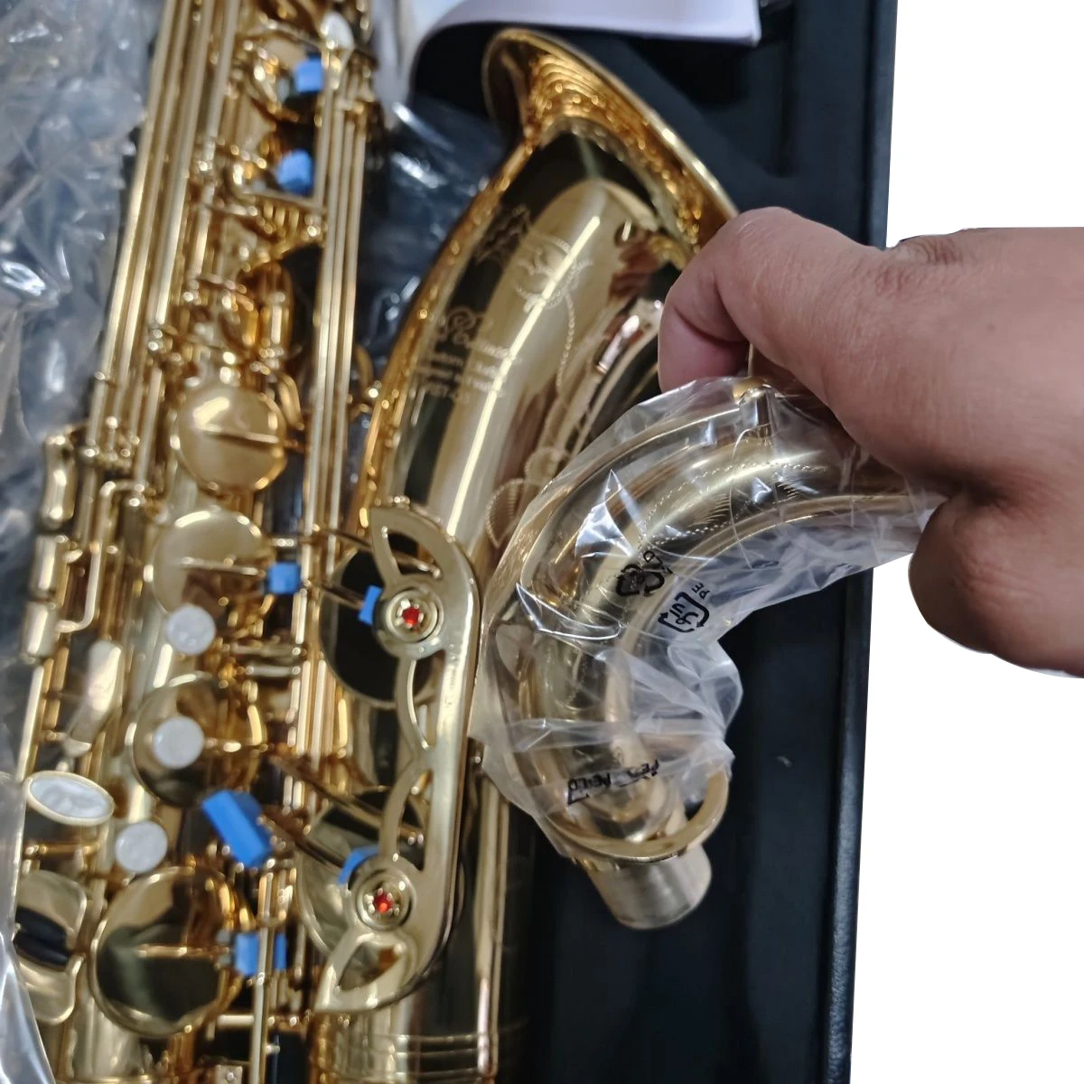 Professional France Brand New RST-Q3 Gold lacquer Double Tendon Tenor saxophone With case mouthpieces music instrument sax