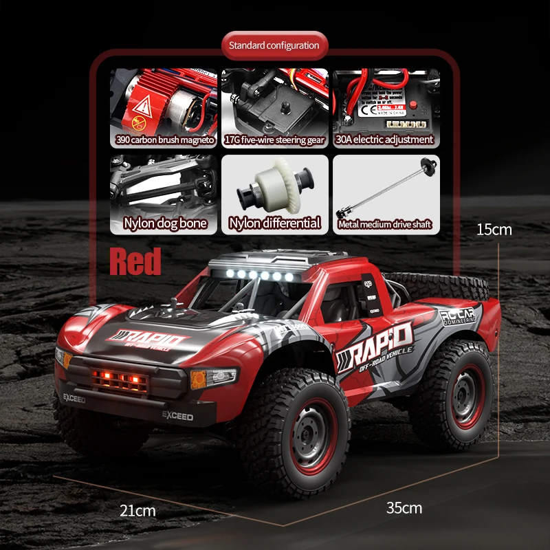 JHD For JJRC Q130 Q130-C 70KM/H 4WD RC Car with Light Brushless Motor Remote Control Car High Speed Drift Monster Truck Toy Gift