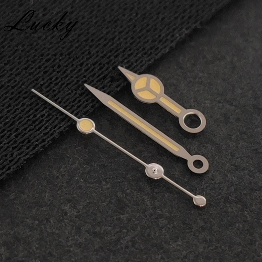 High Quality Retro NH35 Silver Orange Hands Green Luminous Watch Hands Fit NH35/NH36/4R/7S Movement Watches Pointers image 5