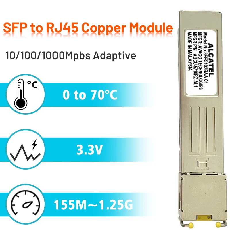 1GB sfp bis rj45 Kupfer optisches Modul 1000base-t 100m sfp Gigabit Transceiver Modul kompatibler Alcatel,Zyxel,TP-Link-Schalter