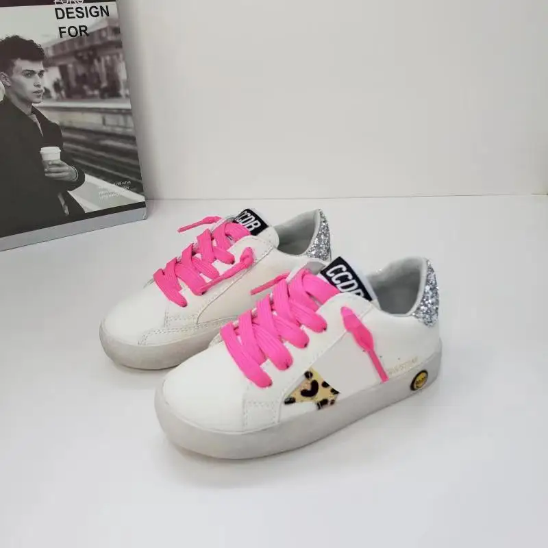 

Casual Shoes Board Shoes Fashion Girls Solid Color Kids Shoes Lacquered Boys Soft Soled Velcro Front Lacing Sequin Sneakers