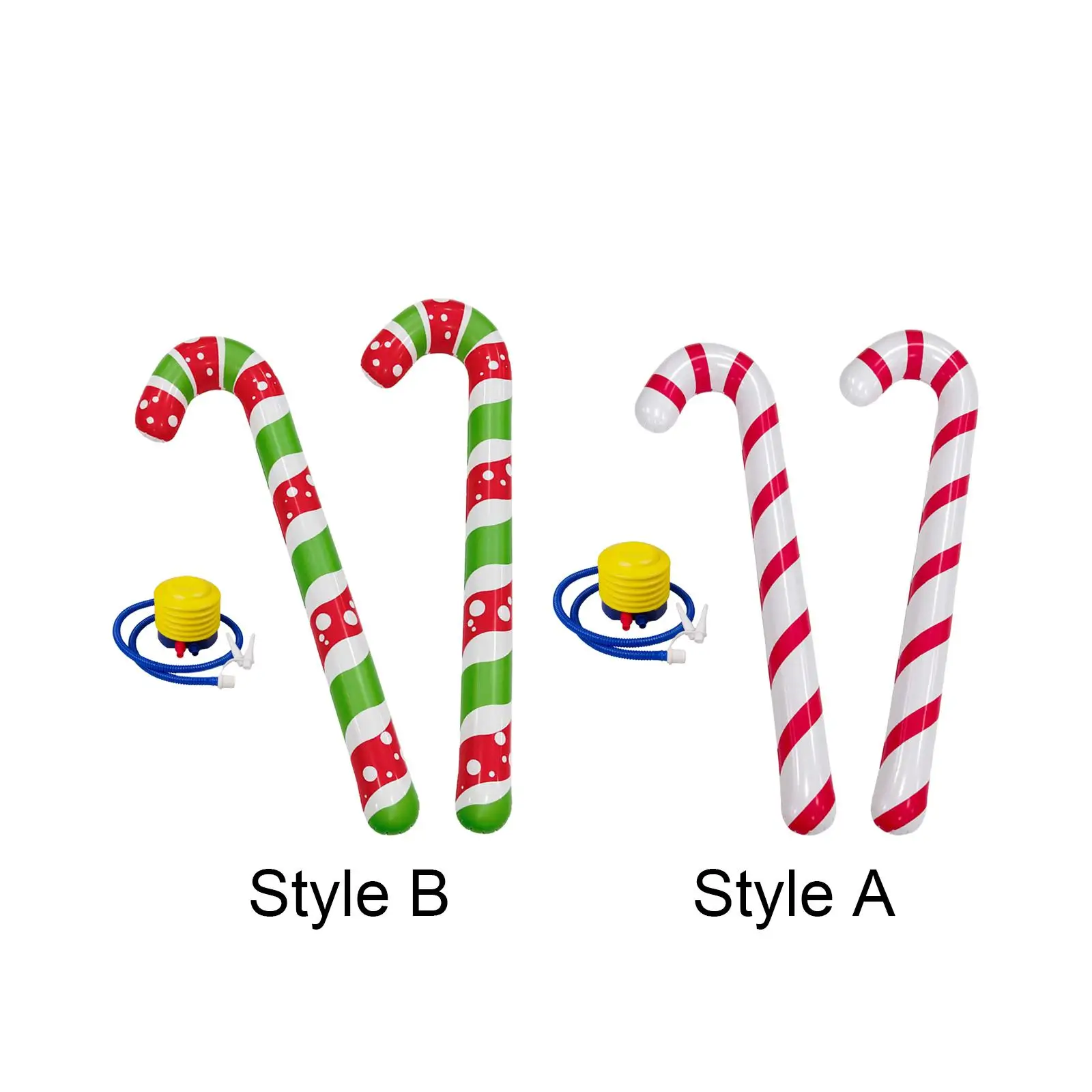 2 Pieces Christmas Inflatable Candy Canes Outdoor Decoration Jumbo Balloons Blow