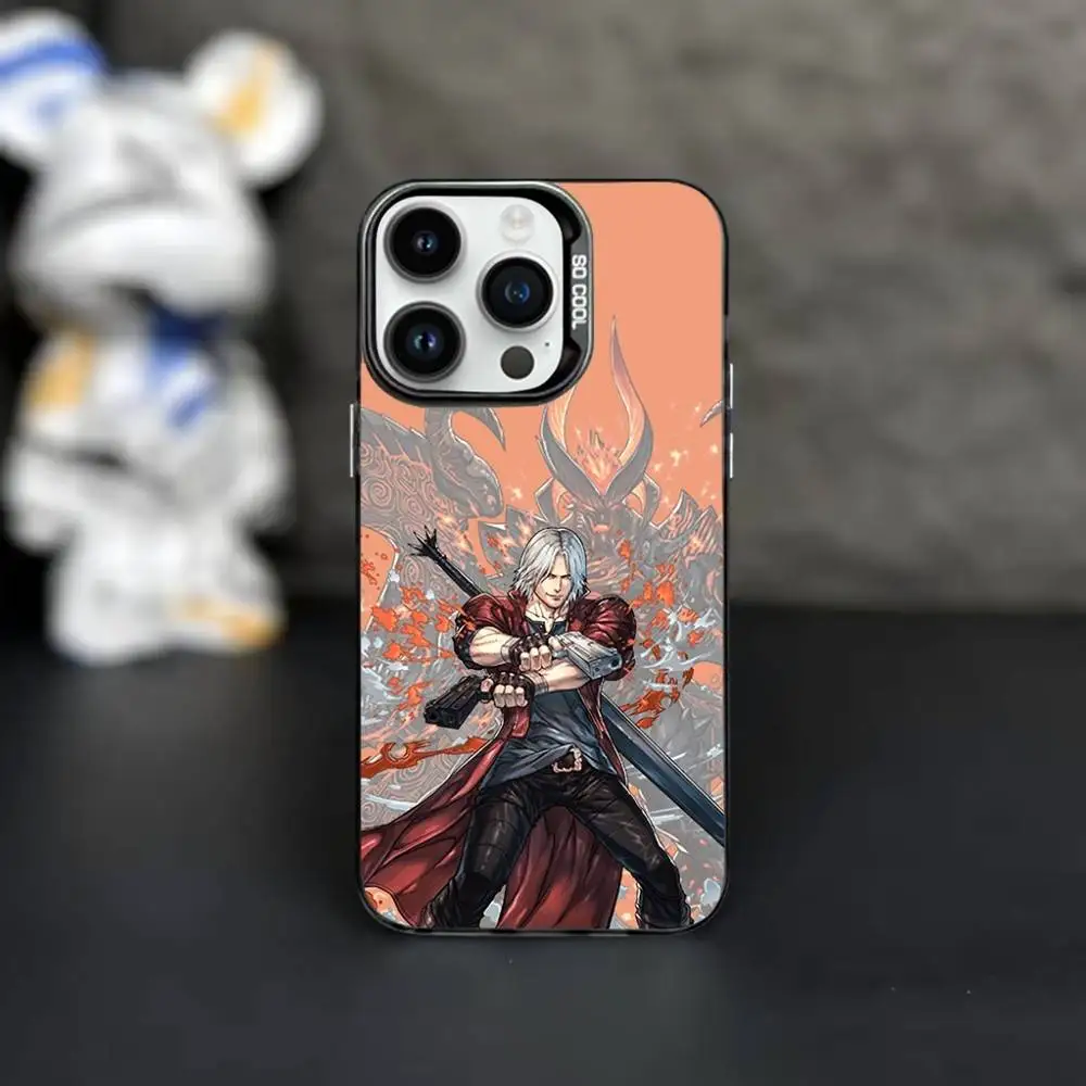 Funda de teléfono Game D-Devil Mays Cry D-DMC para iPhone 16,15,14,13,12,11, Mini,Pro,MAX, funda negra mate a prueba de golpes