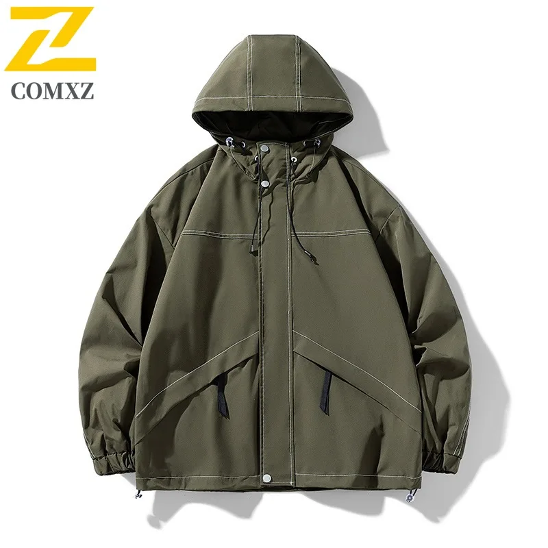 2025 Jacket Mens Fashion Classics Outdoor Workwear Style Hiking Coat Men Hooded Trendy Versatile Casual Spring Autumn Garment