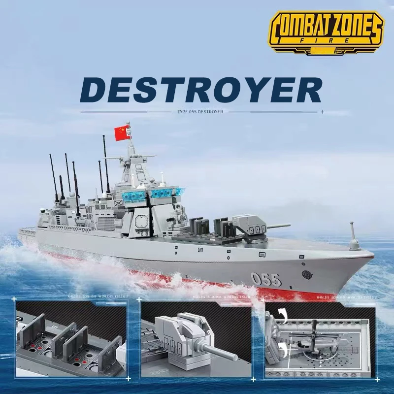 Military WW2 Warship Cruiser Building Blocks Army City Aircraft Carriers Destroyer Model Bricks Battleship Weapon Toys Gift MOC