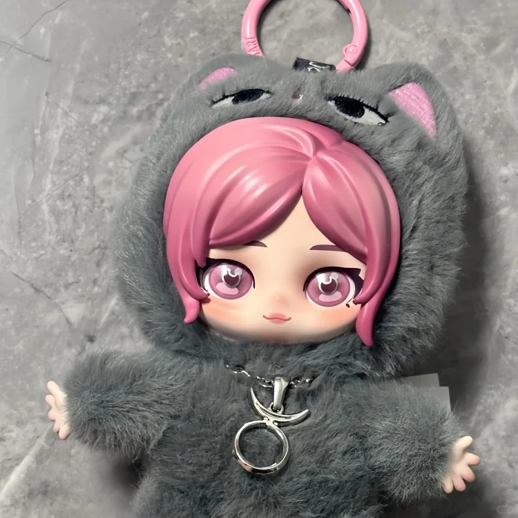 Original PopMart Aespa Fluffy Friends Serie Blindbox Weiche Puppe Schlüsselanhänger KPOP Idol Merch Niedliche Schreibtischdekoration Geschenk für Fans Spielzeug – Detail 10
