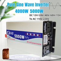 Pure Sine Wave Inverter DC 12V 24V to AC 220V 110V 4000W 5000W Inversor Voltage Frequency Converter Solar Inverter with USB