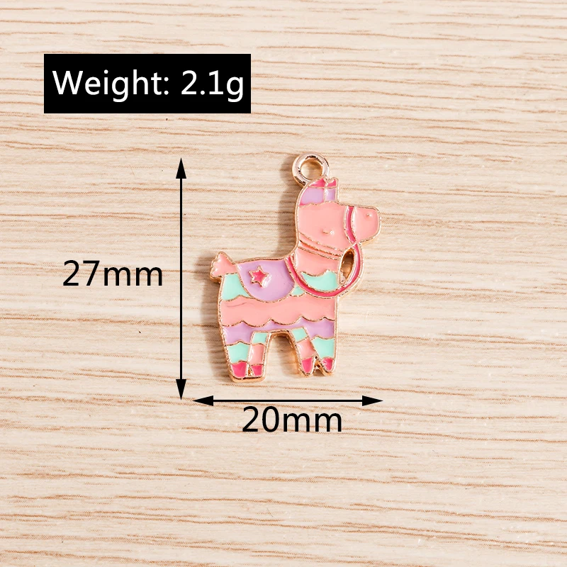 Tusember 10 Teile/los Emaille Niedlichen Kaktus Alpaka Charme für DIY Schmuck Machen Tropfen Ohrring Armband Handgemachte Accessoires Versorgung – Detail 7